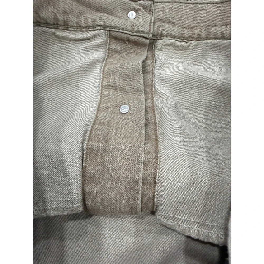 Levis Mens Tan Khaki Denim Trucker Jacket Large Button Front Classic